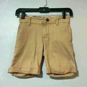 There Abouts Boys Khaki Chino Shorts Size 7 Elastic Waist 4 Pockets